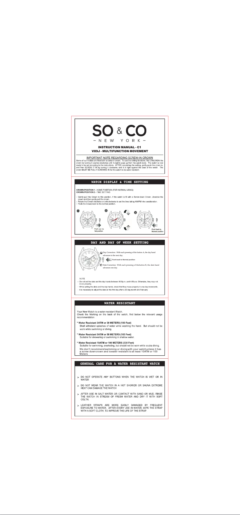 Page 1 of the manual User Manual So & Co Madison 5003
