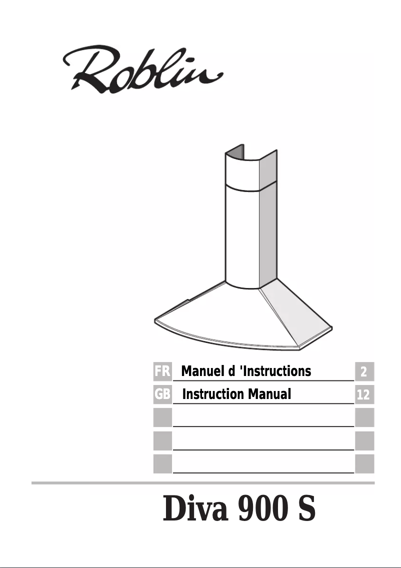 Page 1 de la notice Manuel utilisateur Roblin Diva 900 S