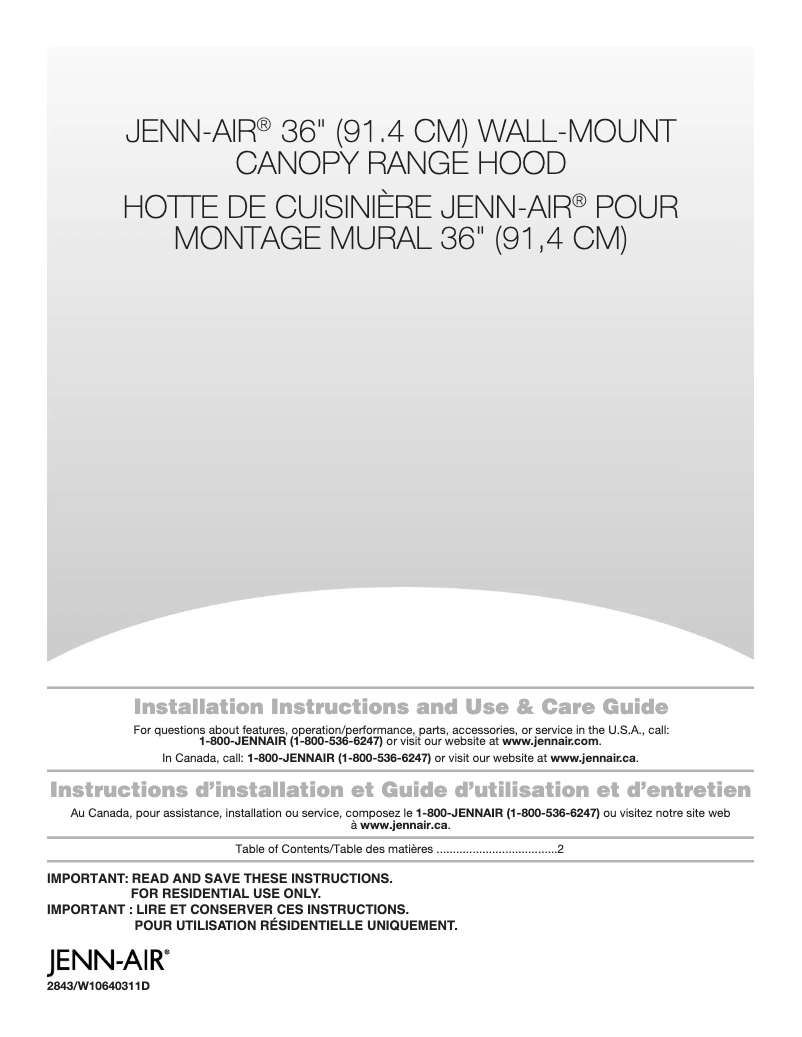 Page 1 de la notice Instructions / montage Whirlpool JXW8936DS