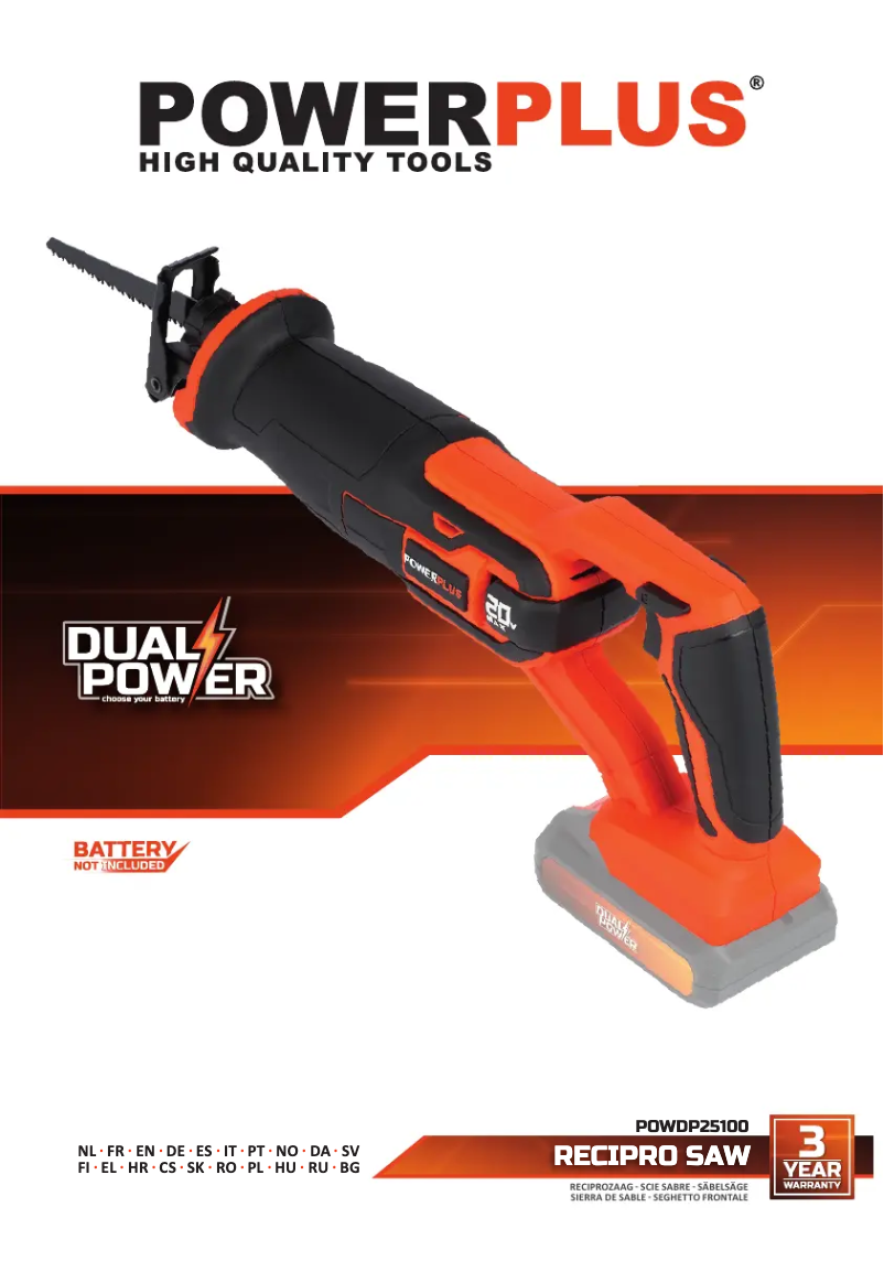 Page 1 de la notice Manuel utilisateur PowerPlus POWDP25100