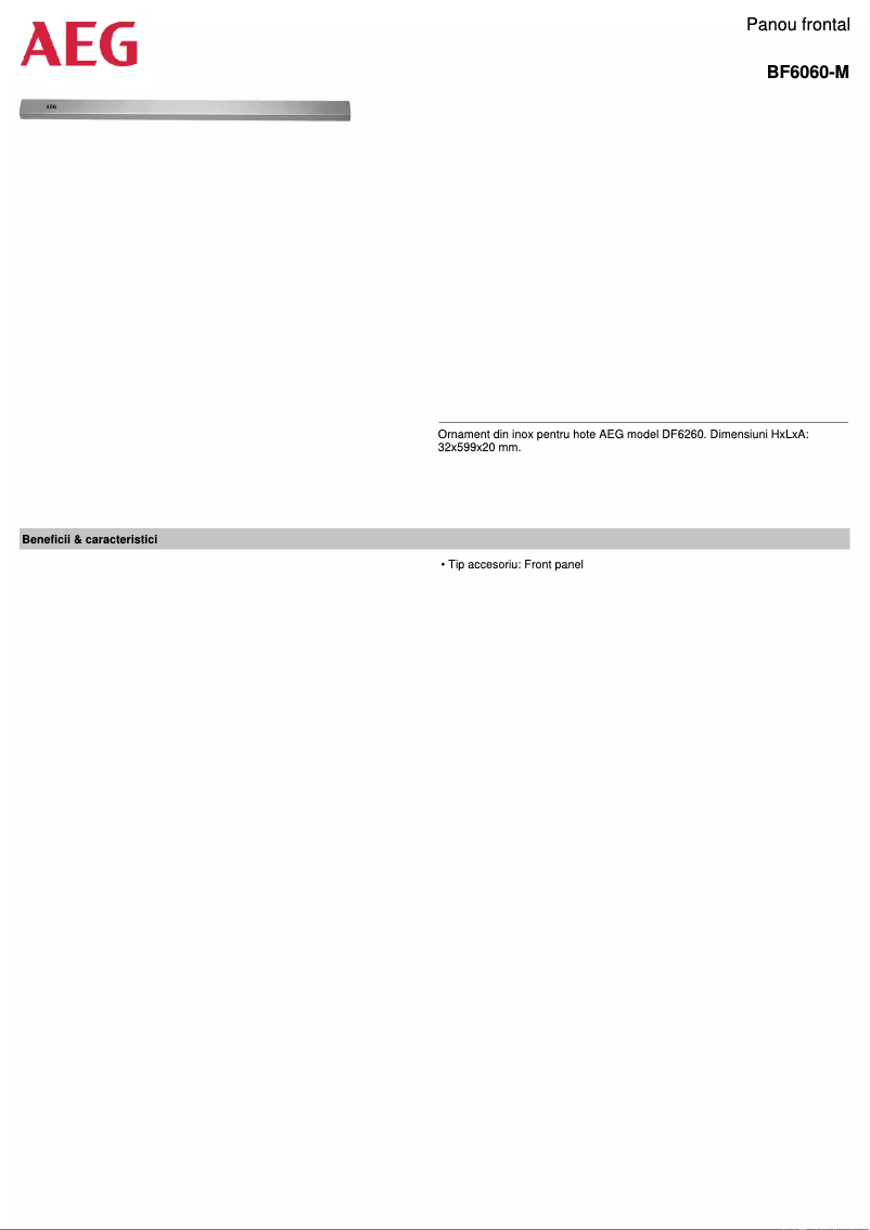 Imagen de la primera página del manual del dispositivo BF6060-M