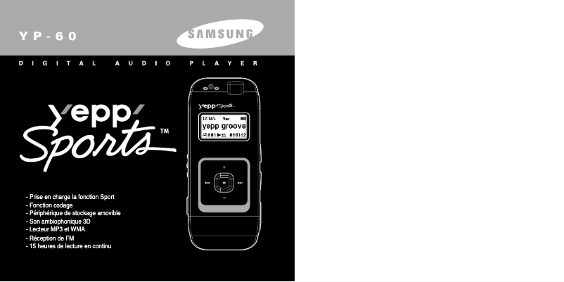 Page 1 de la notice Manuel utilisateur Samsung YP-60X