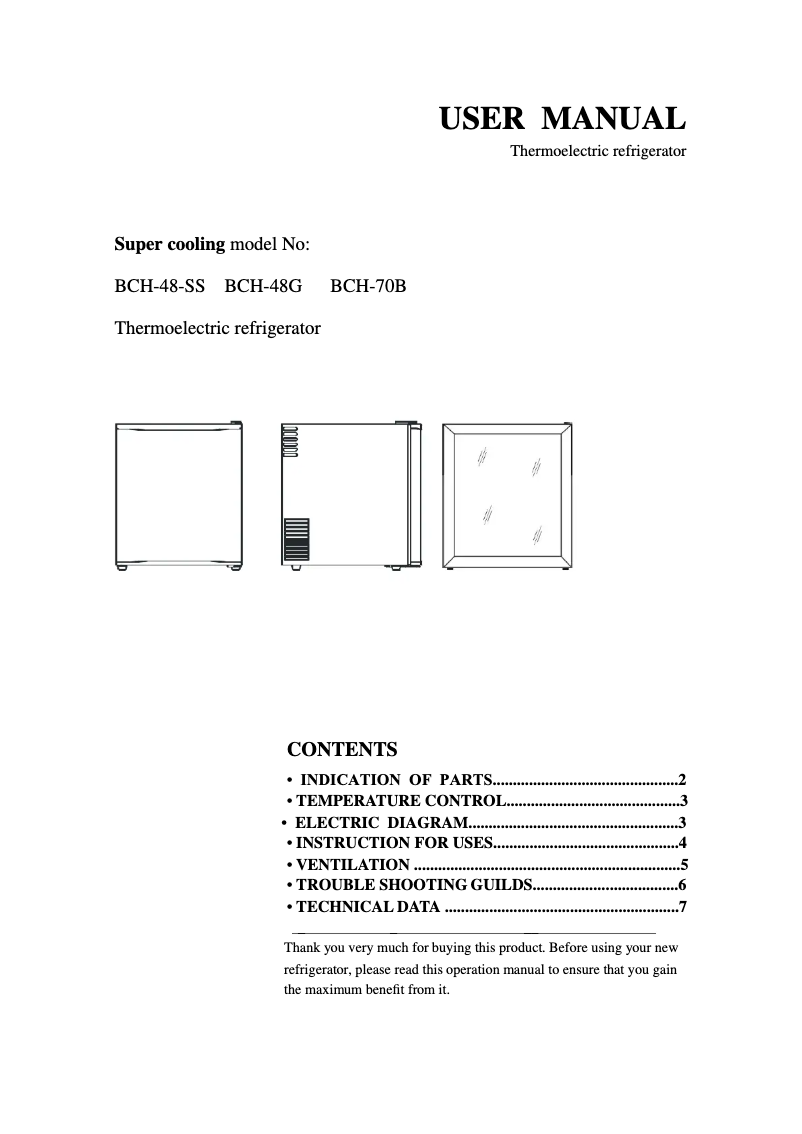 Page n°1 - Manuel utilisateur Schmick BCH-70B