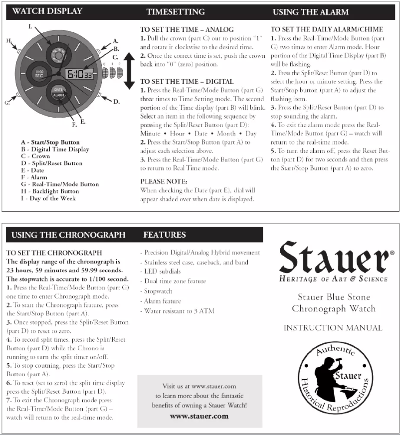 Page 1 de la notice Manuel utilisateur Stauer 33208