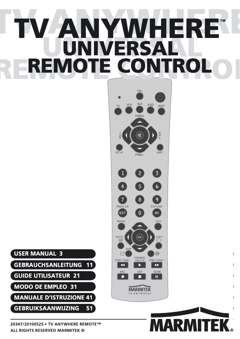 Page 1 de la notice Manuel utilisateur Marmitek TV Anywhere 5.8