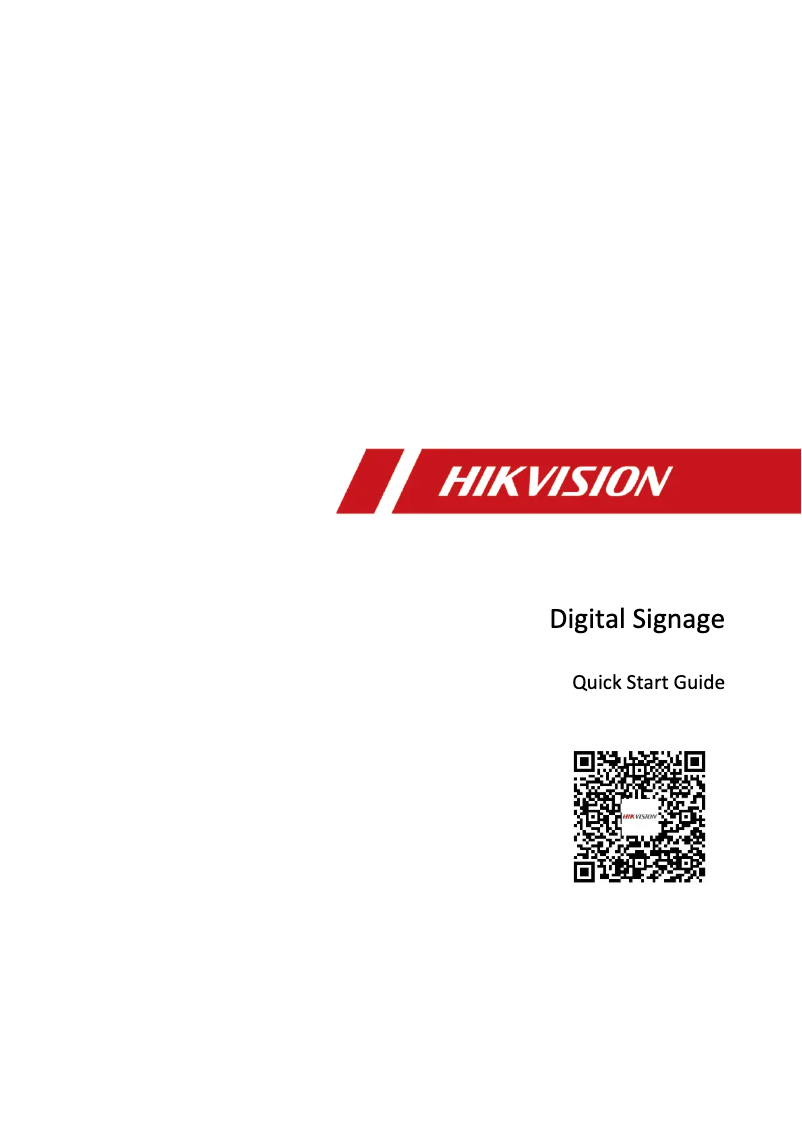 Page 1 de la notice Guide de démarrage rapide Hikvision DS-D6022FN-B
