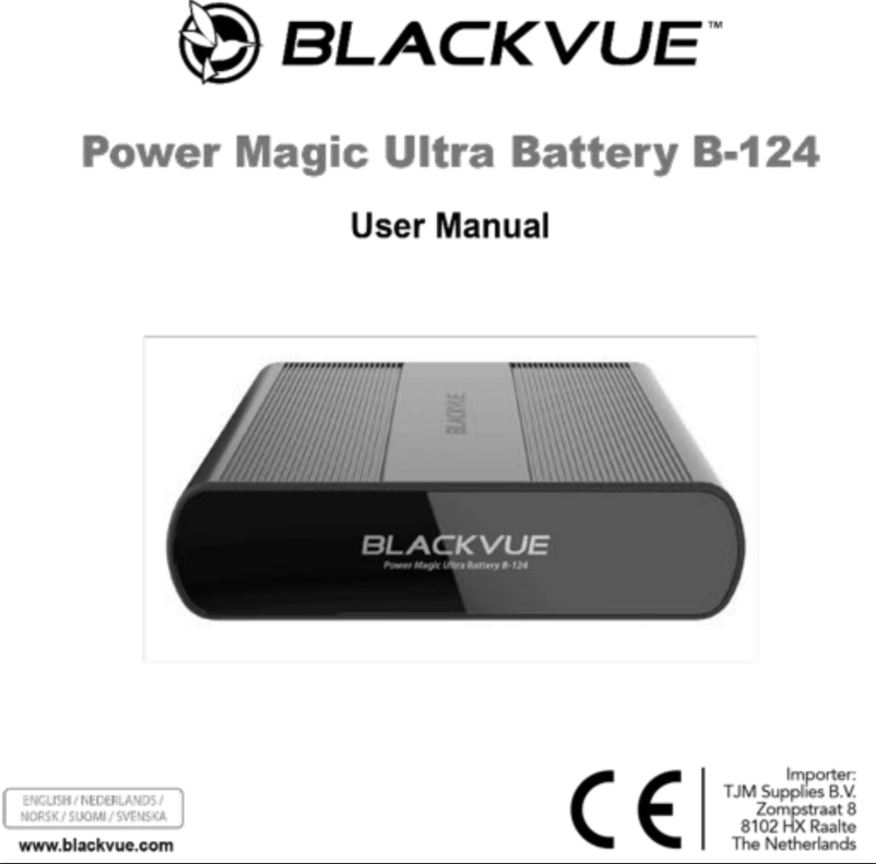 Page n°1 - Manuel utilisateur BlackVue Power Magic Ultra Battery B-124