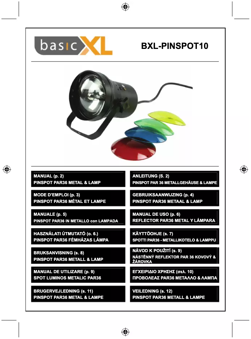 Page n°1 - Manuel utilisateur basicXL BXL-PINSPOT10