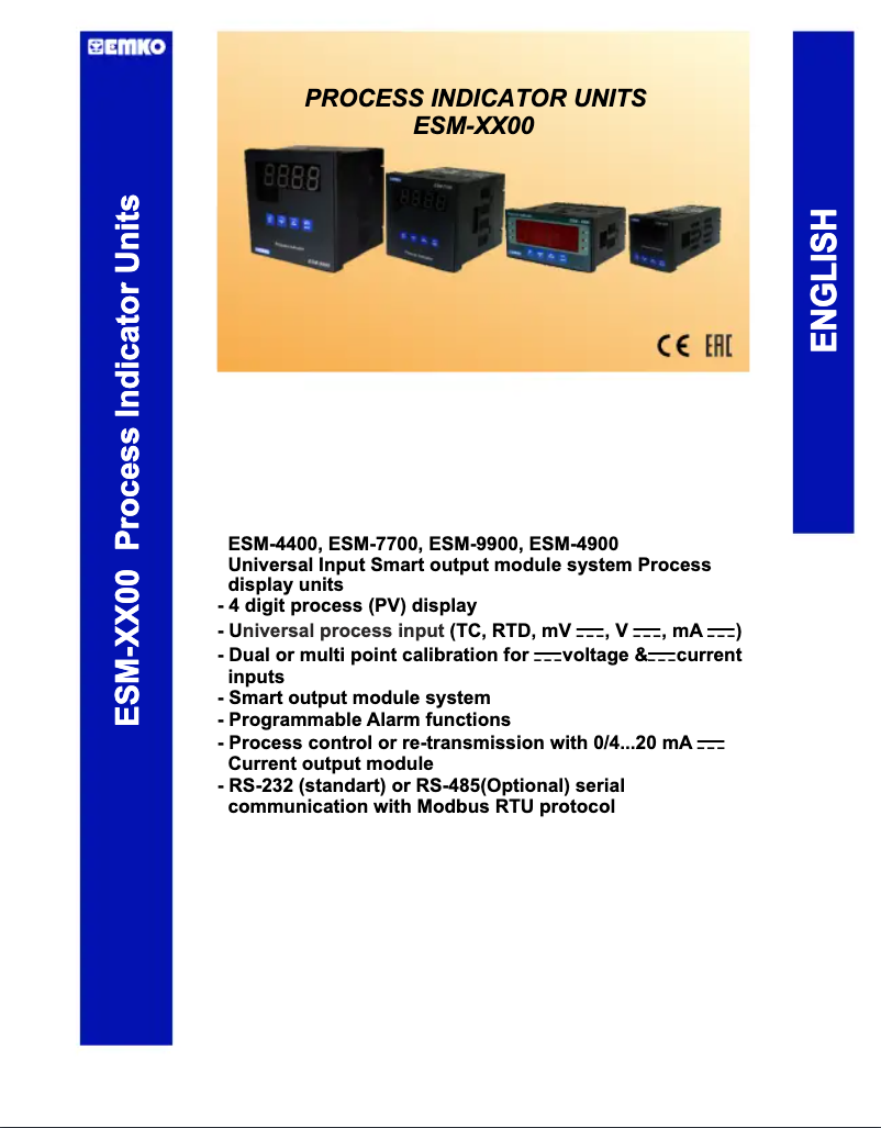 Page n°1 - Manuel utilisateur Emko ESM-7700