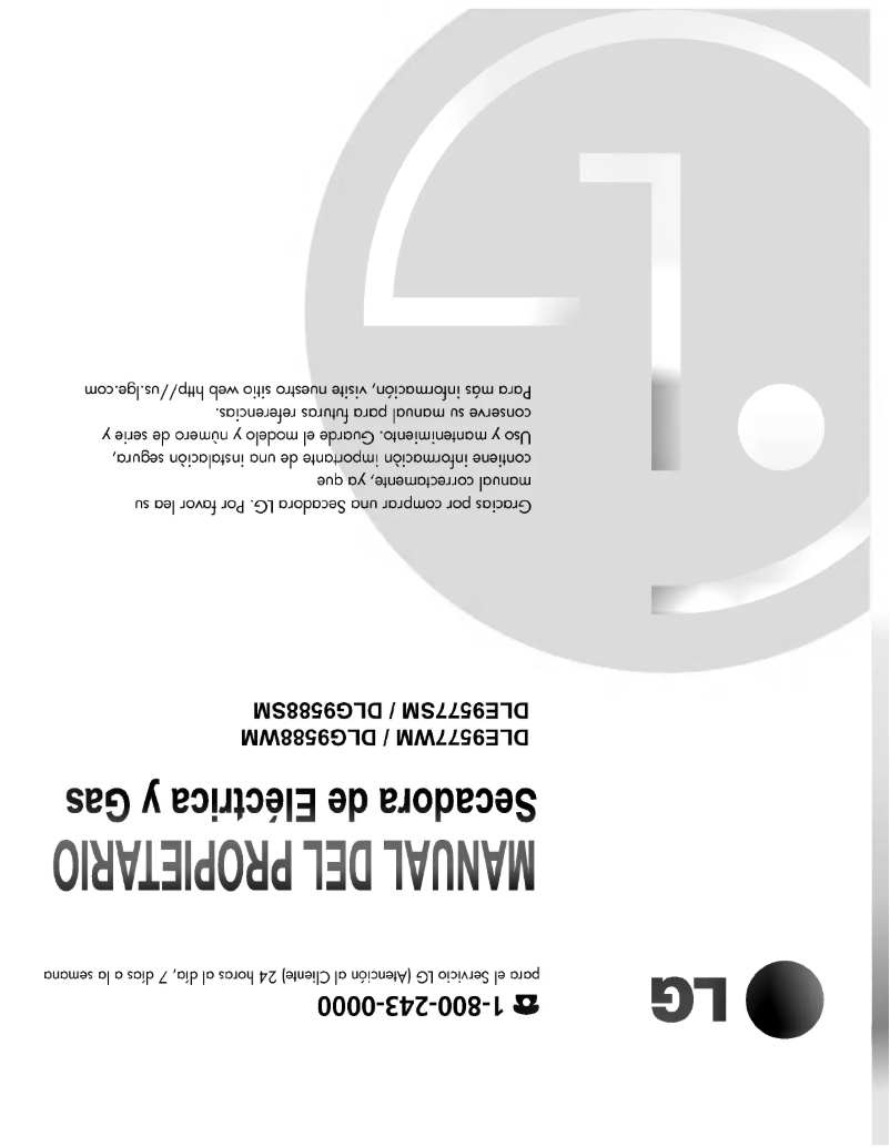 Page n°1 - Manuel utilisateur LG DLE9577SM
