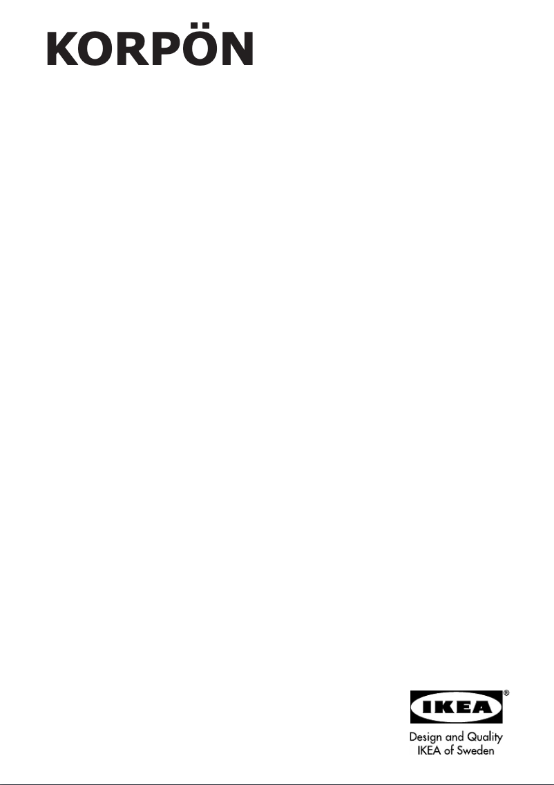 Page 1 de la notice Manuel utilisateur Ikea KORPON