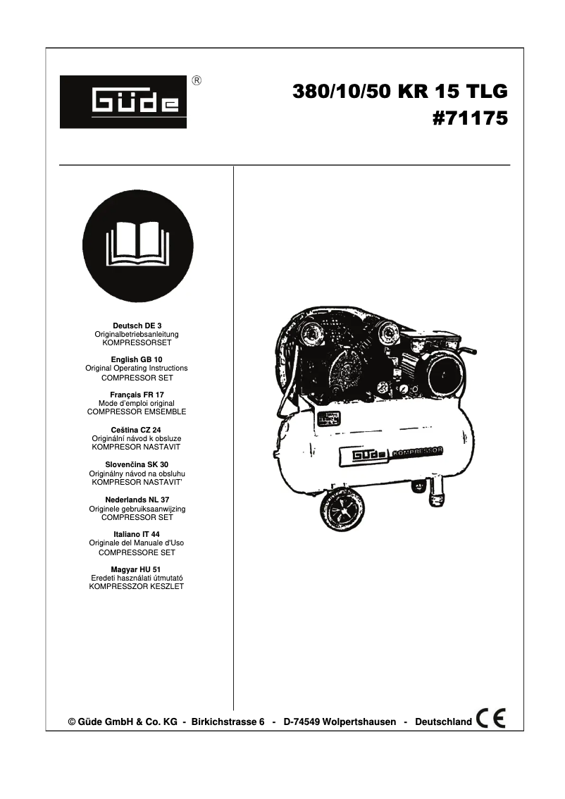 Image de la première page du manuel de l'appareil 380/10/50 KR 15 TLG