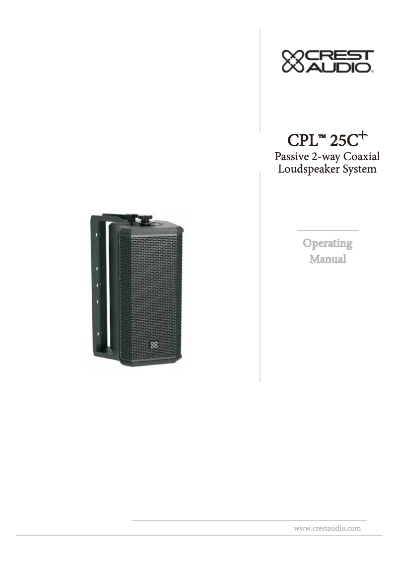 Page n°1 - Manuel utilisateur Crest Audio CPL 25C+