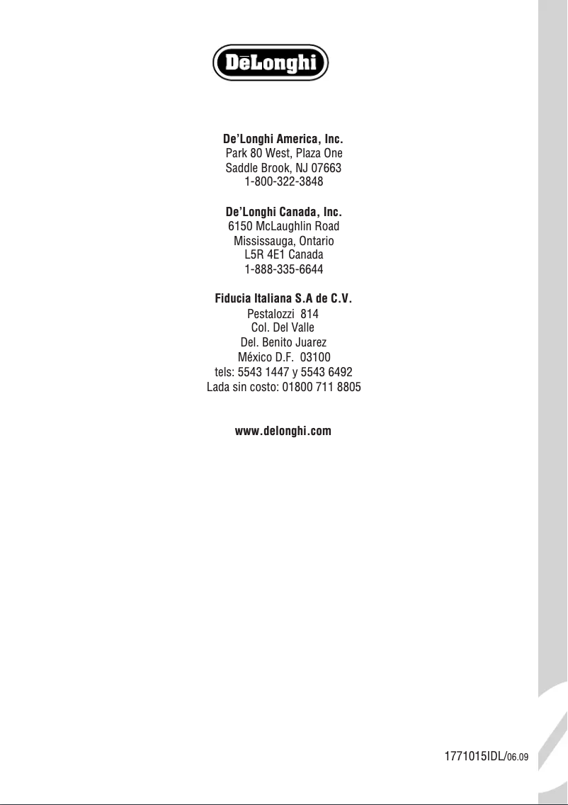 Page n°1 - Guide d'installation DeLonghi KG89