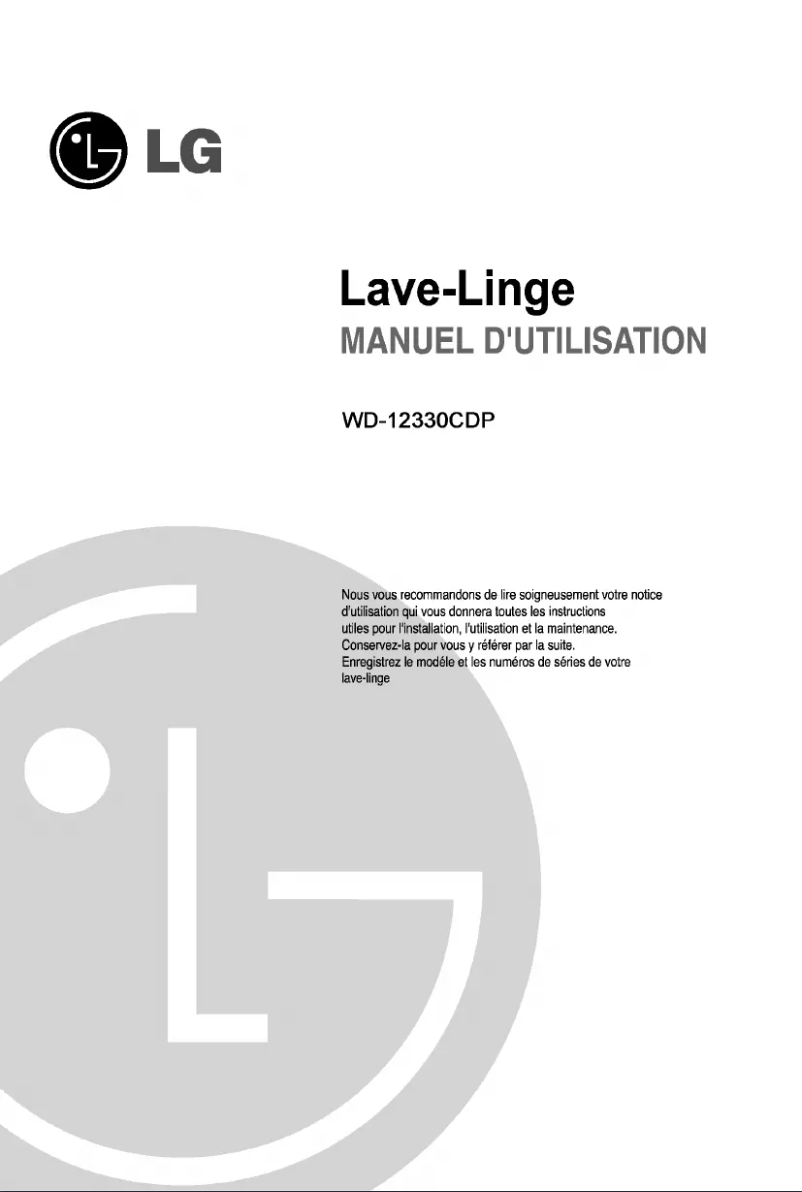 Page n°1 - Manuel utilisateur LG WD-12330CDP