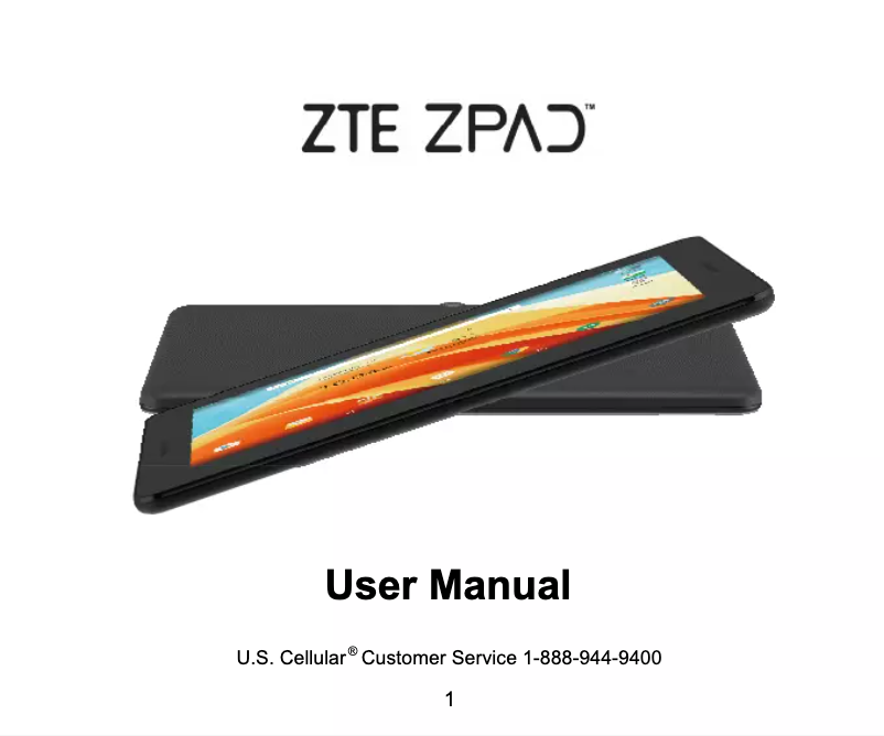 Page n°1 - Manuel utilisateur ZTE ZPad
