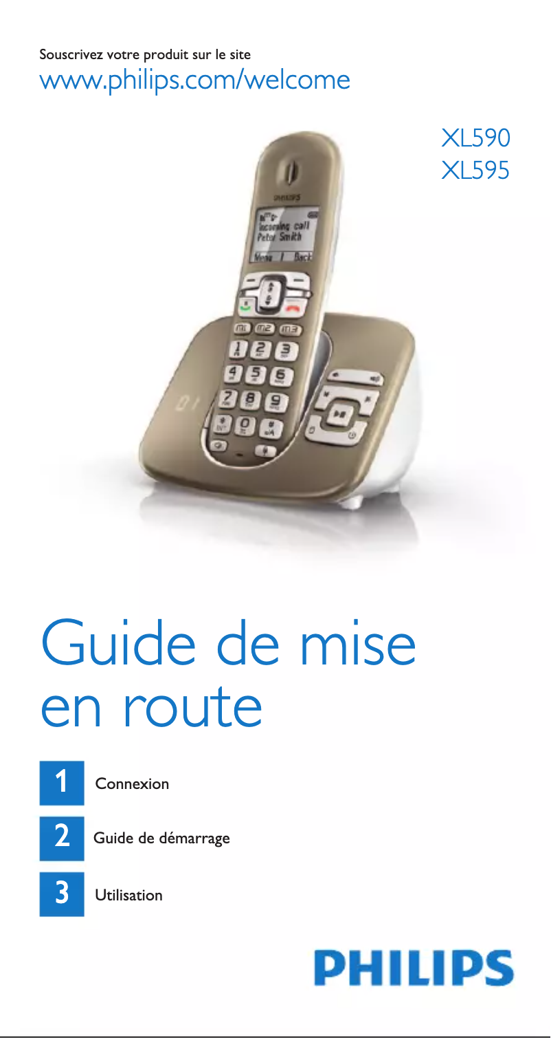 Page 1 de la notice Guide de démarrage rapide Philips SoClear XL5951C