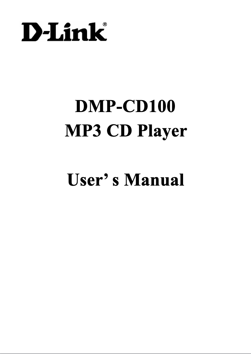 Image de la première page du manuel de l'appareil DMP-CD100