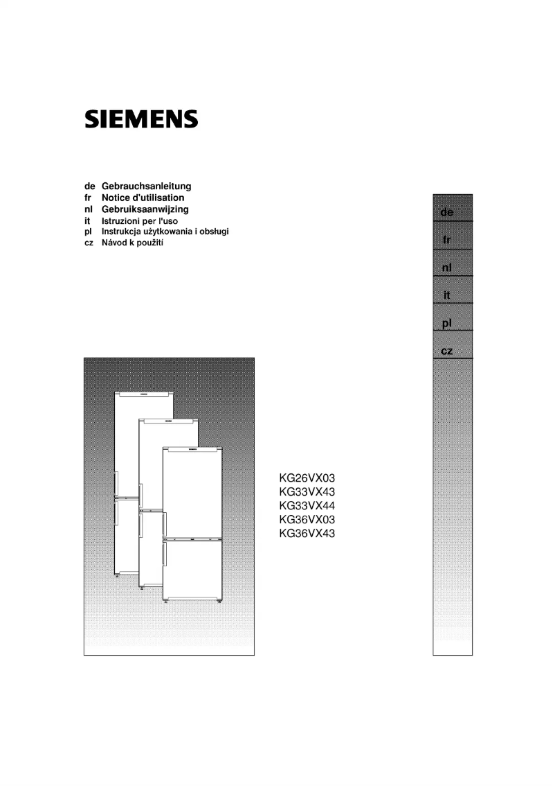 Image de la première page du manuel de l'appareil KG36VX43