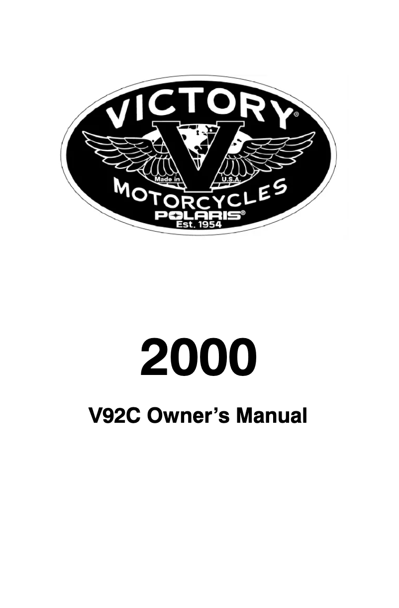 Page 1 de la notice Manuel utilisateur Victory Standard Cruiser (2000)
