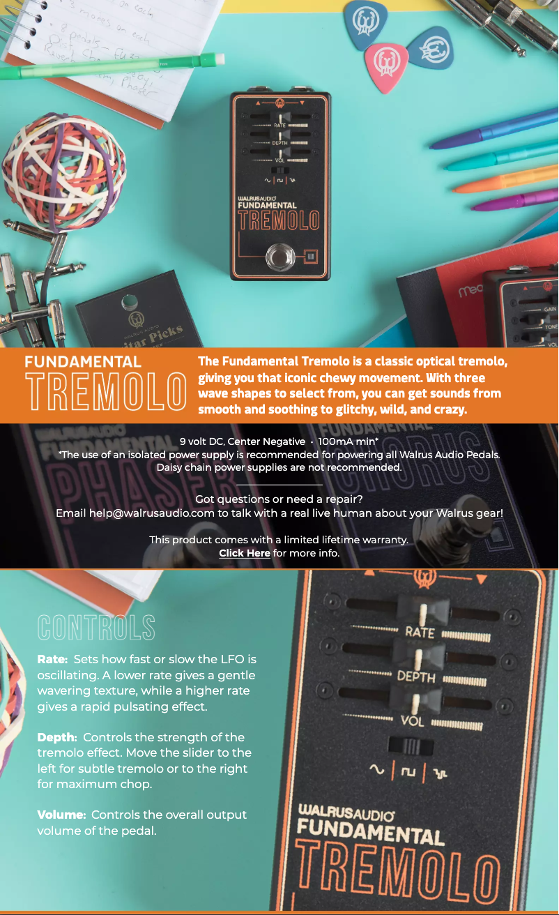 Image de la première page du manuel de l'appareil Fundamental Tremolo