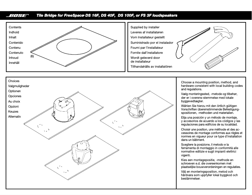 Page 1 de la notice Manuel utilisateur Bose Tile Bridge