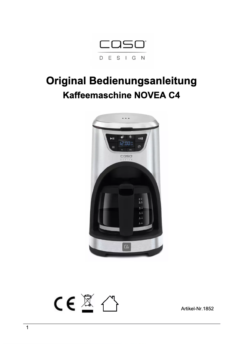 Page 1 de la notice Manuel utilisateur Caso Novea C4