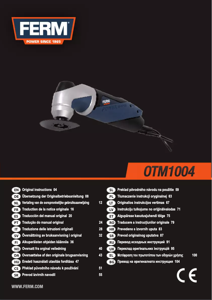 Page 1 de la notice Manuel utilisateur Ferm OTM1004