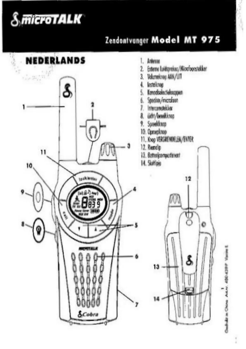 Image de la première page du manuel de l'appareil MT 975