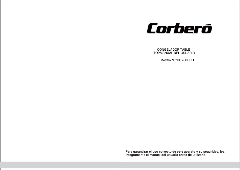 Page 1 de la notice Manuel utilisateur Corbero E-CCVG90RR