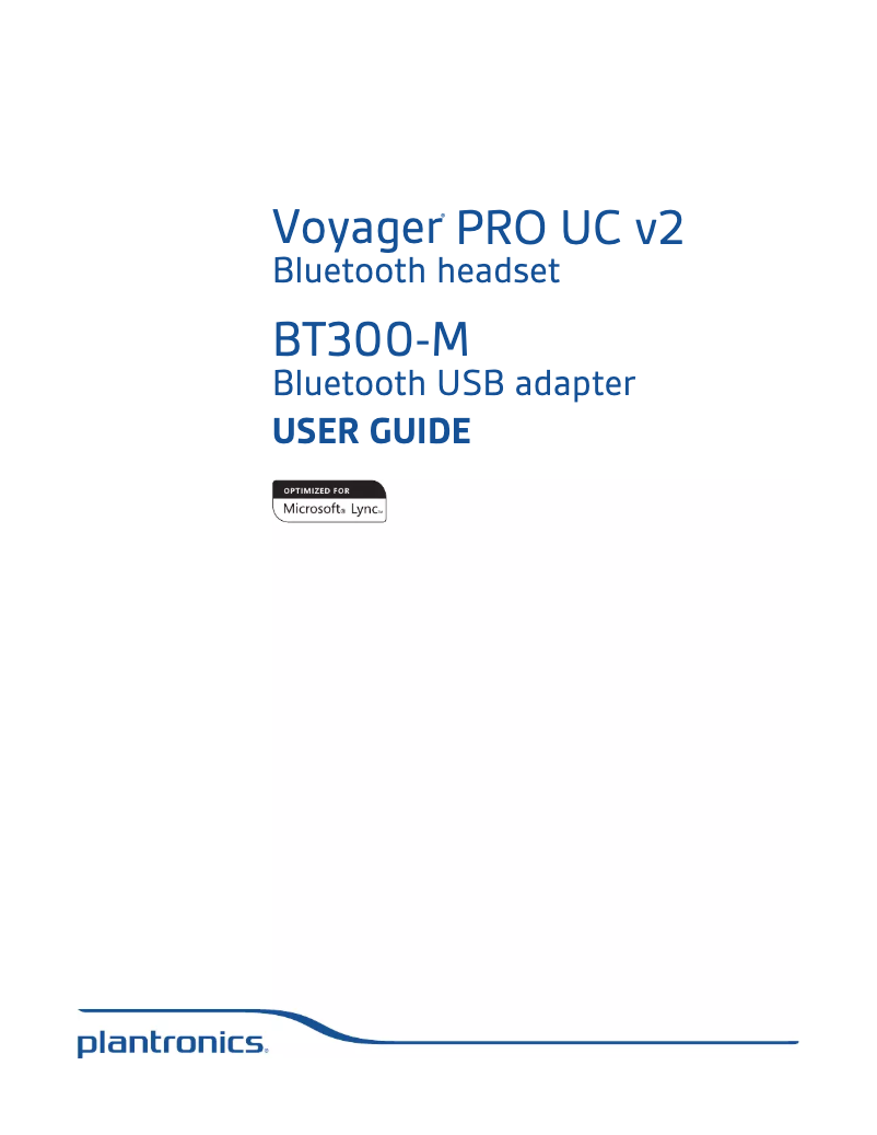 Page n°1 - Manuel utilisateur Plantronics Voyager Pro V2
