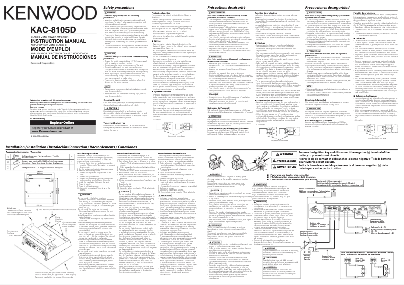 Página 1 del manual Manual de usuario Kenwood KAC-8105D