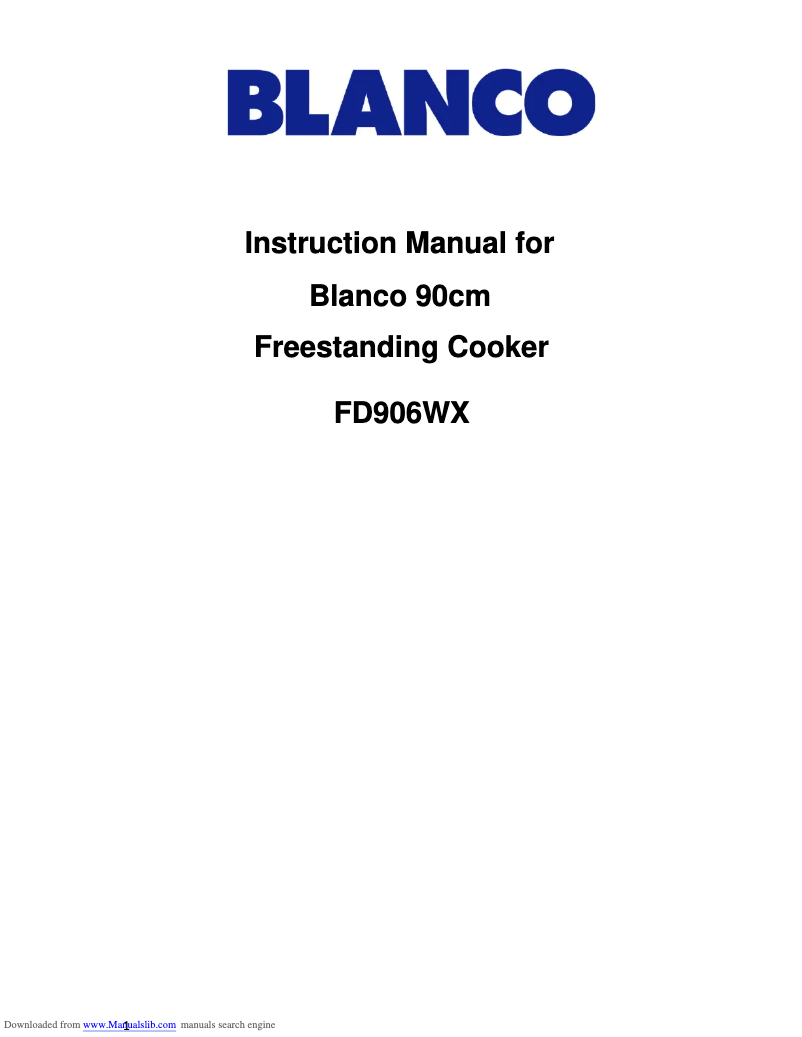 Page 1 de la notice Manuel utilisateur BLANCO FD906WX