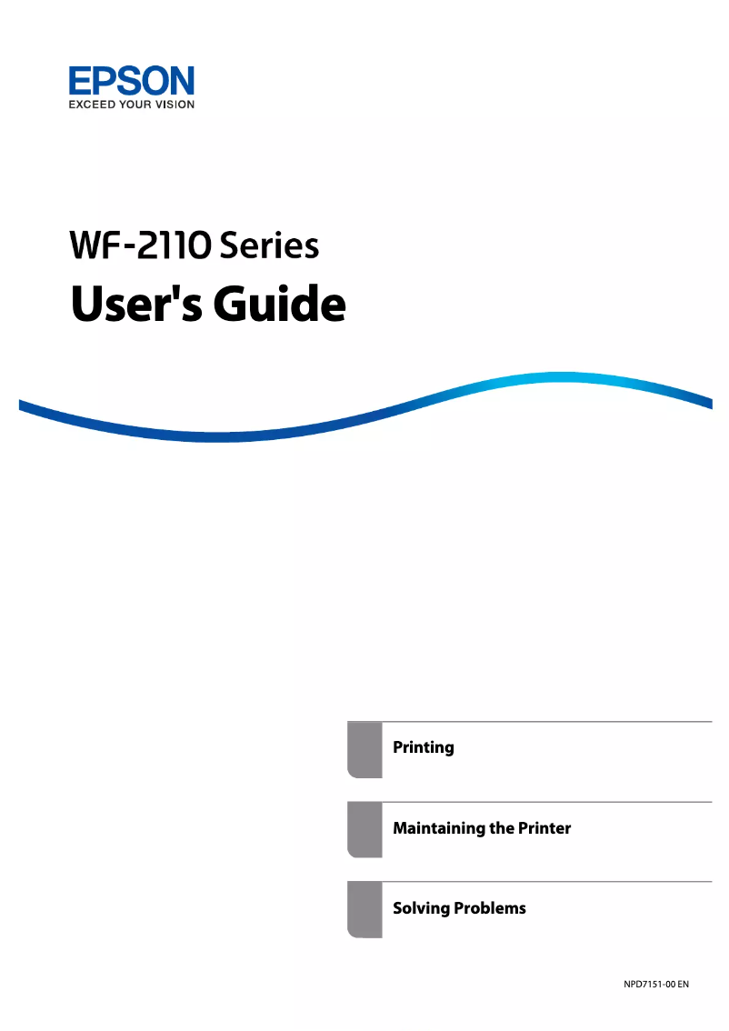 Page n°1 - Manuel utilisateur Epson WorkForce WF-2110