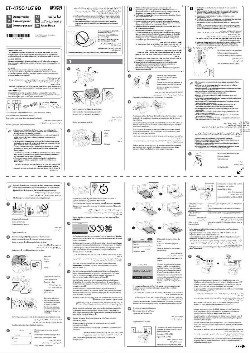 Page n°1 - Guide d'installation Epson EcoTank L6190