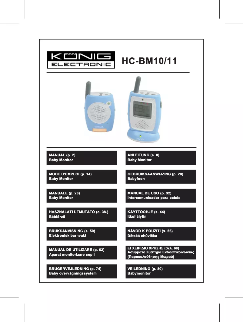 Page n°1 - Manuel utilisateur Konig HC-BM10
