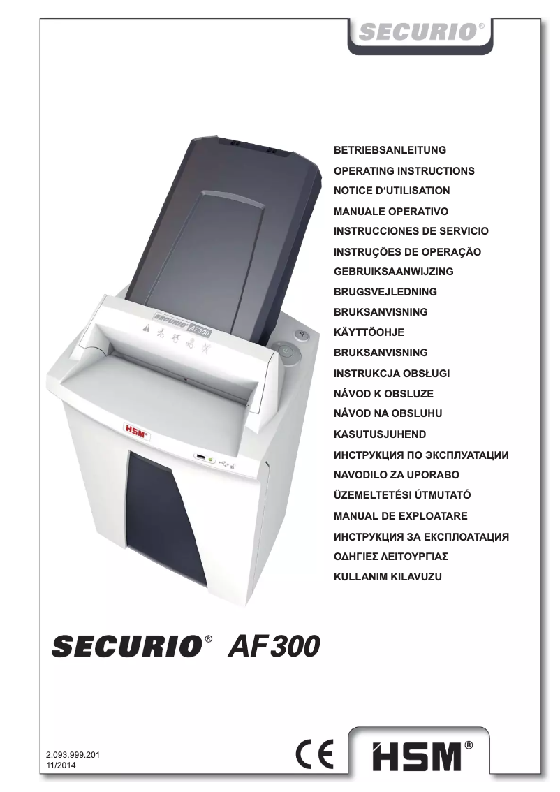 Page n°1 - Manuel utilisateur HSM Securio AF300 0.78 x 11mm