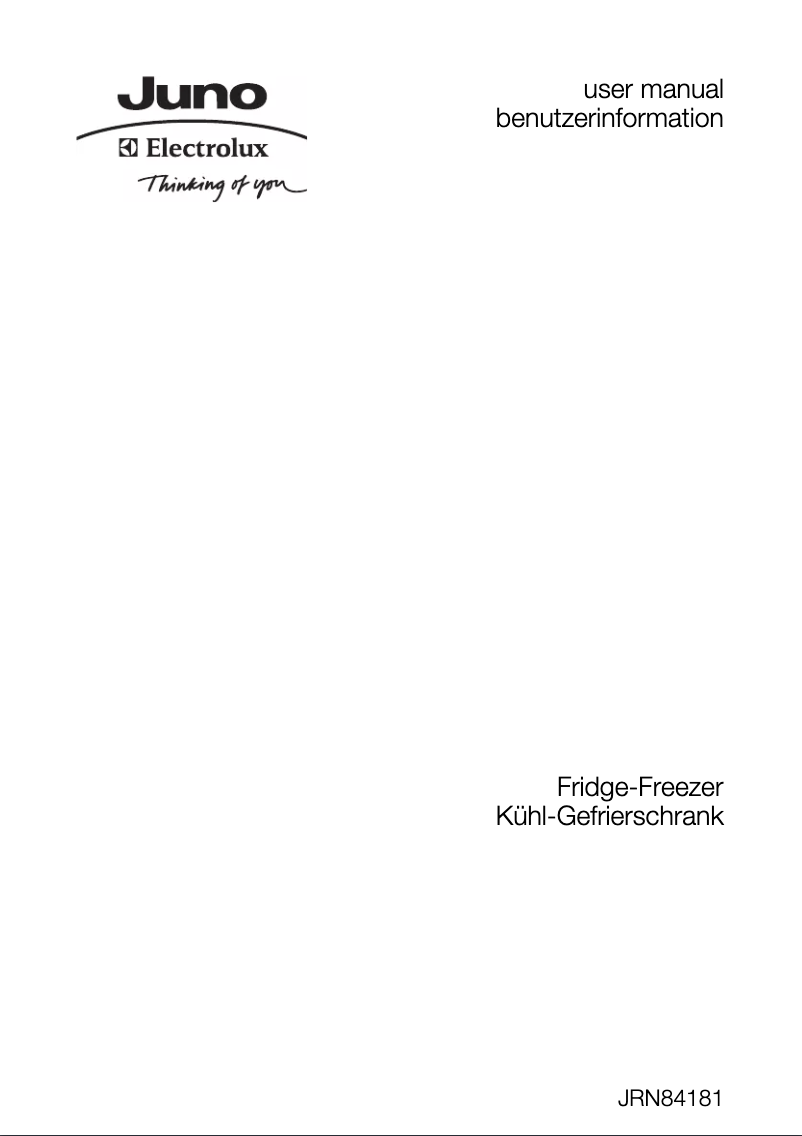 Page 1 de la notice Manuel utilisateur Juno Electrolux JRN84181
