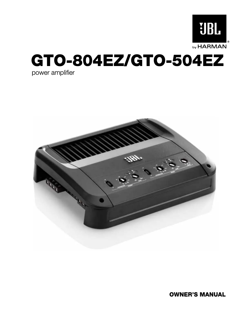Page n°1 - Manuel utilisateur JBL GTO-804EZ