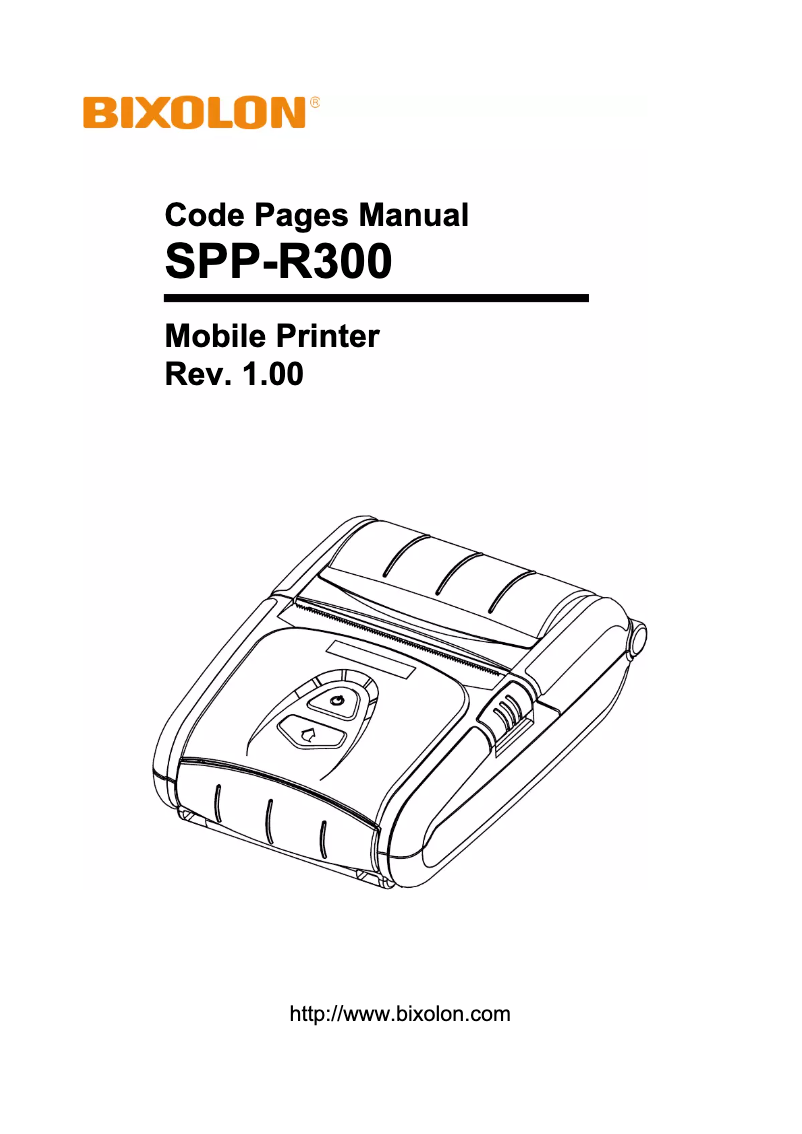 Page n°1 - Manuel utilisateur Bixolon SPP-R300BK