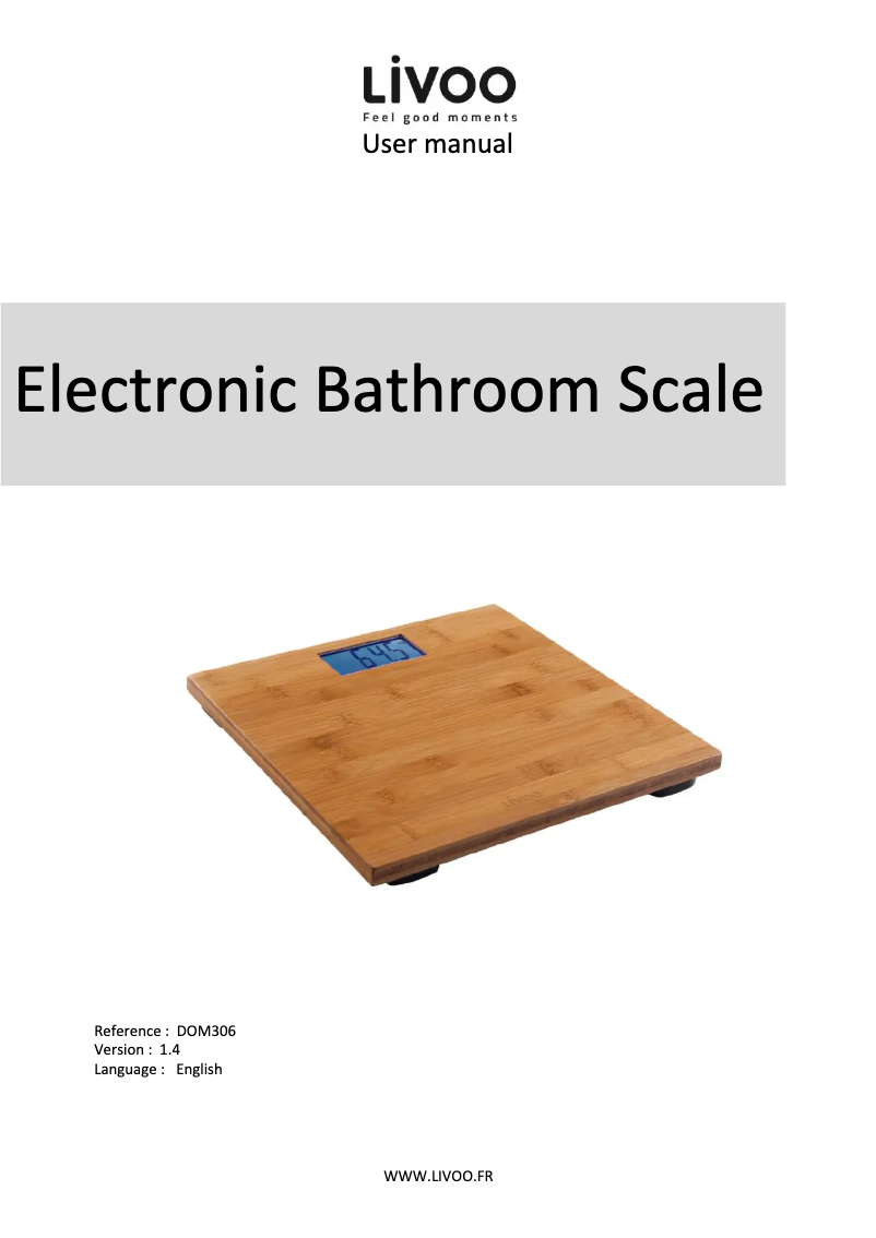 Page n°1 - Manuel utilisateur Livoo DOM306