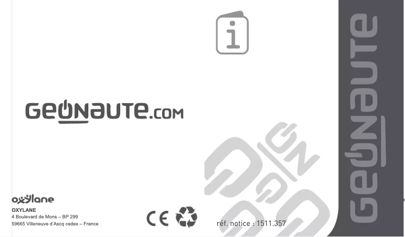 Page n°1 - Manuel utilisateur Geonaute ONstep 200