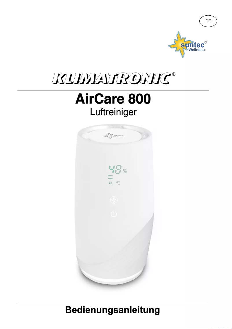 Image de la première page du manuel de l'appareil Aircare 800