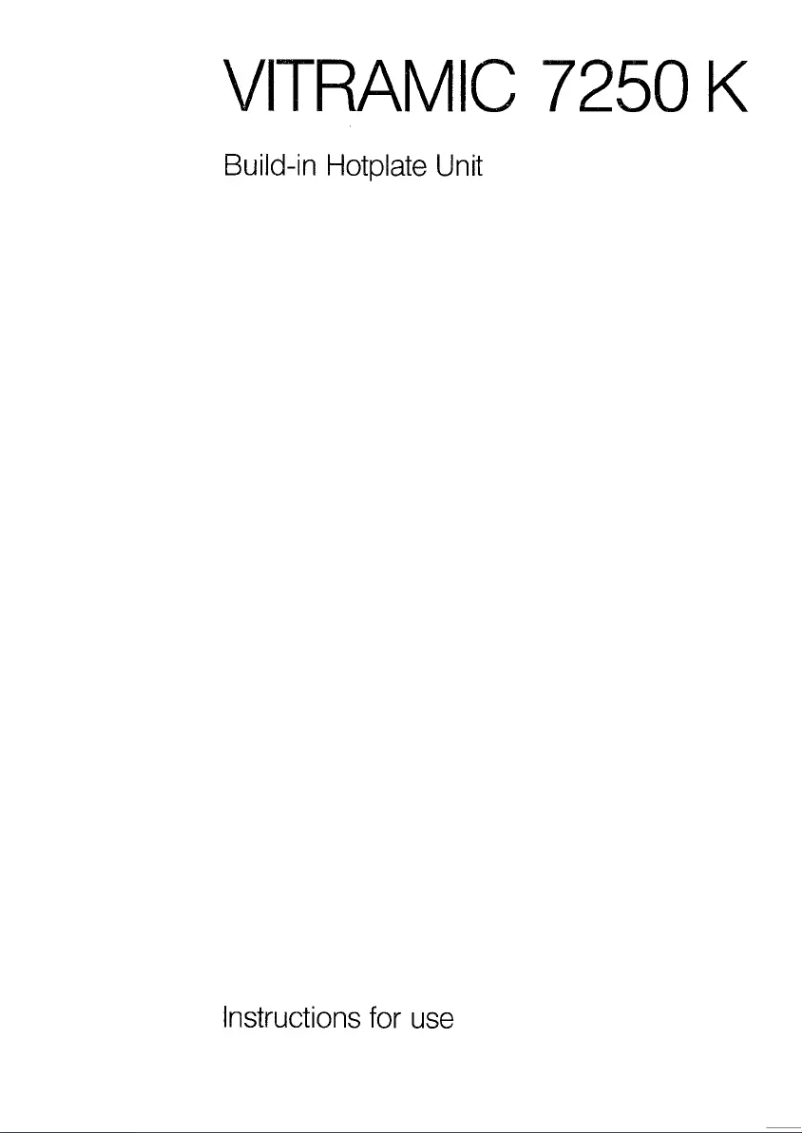 Page 1 de la notice Manuel utilisateur AEG Competence 7250 K w W