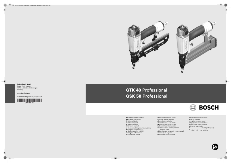 Página 1 del manual Manual de usuario Bosch GTK 40