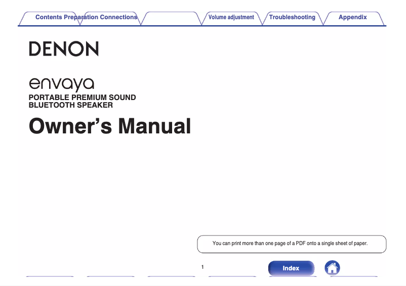 Page 1 de la notice Manuel utilisateur Denon Envaya DSB-200