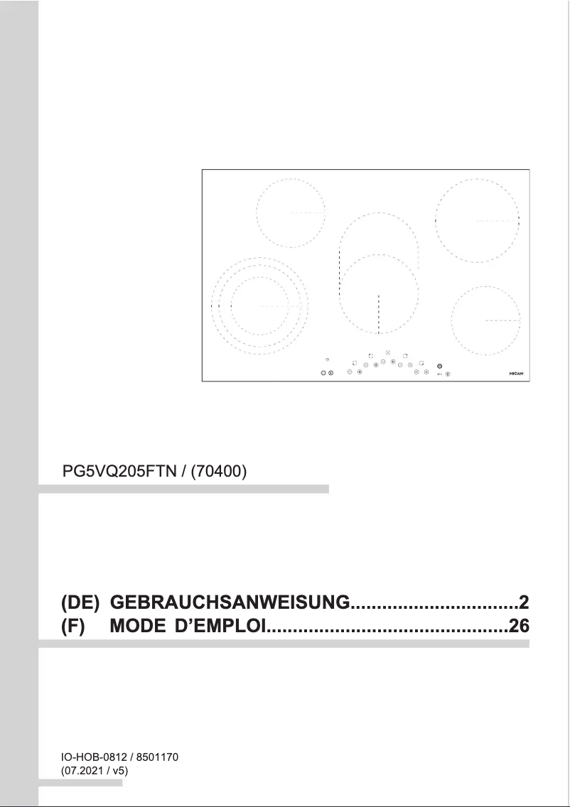 Image de la première page du manuel de l'appareil 70400