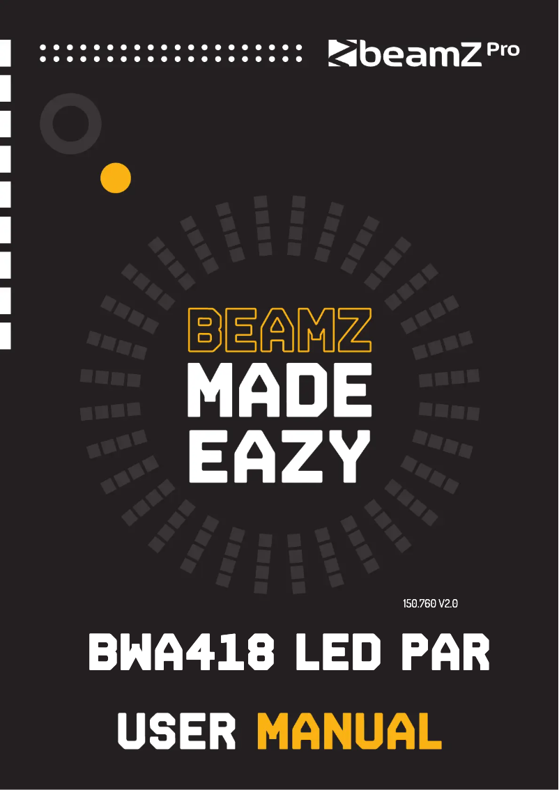 Page 1 de la notice Manuel utilisateur BeamZ BWA418