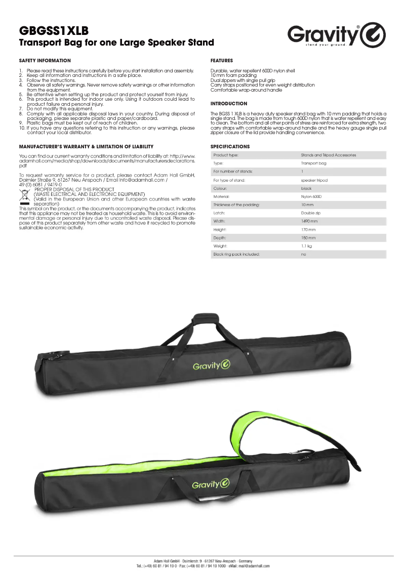 Image de la première page du manuel de l'appareil BG SS 1 XLB