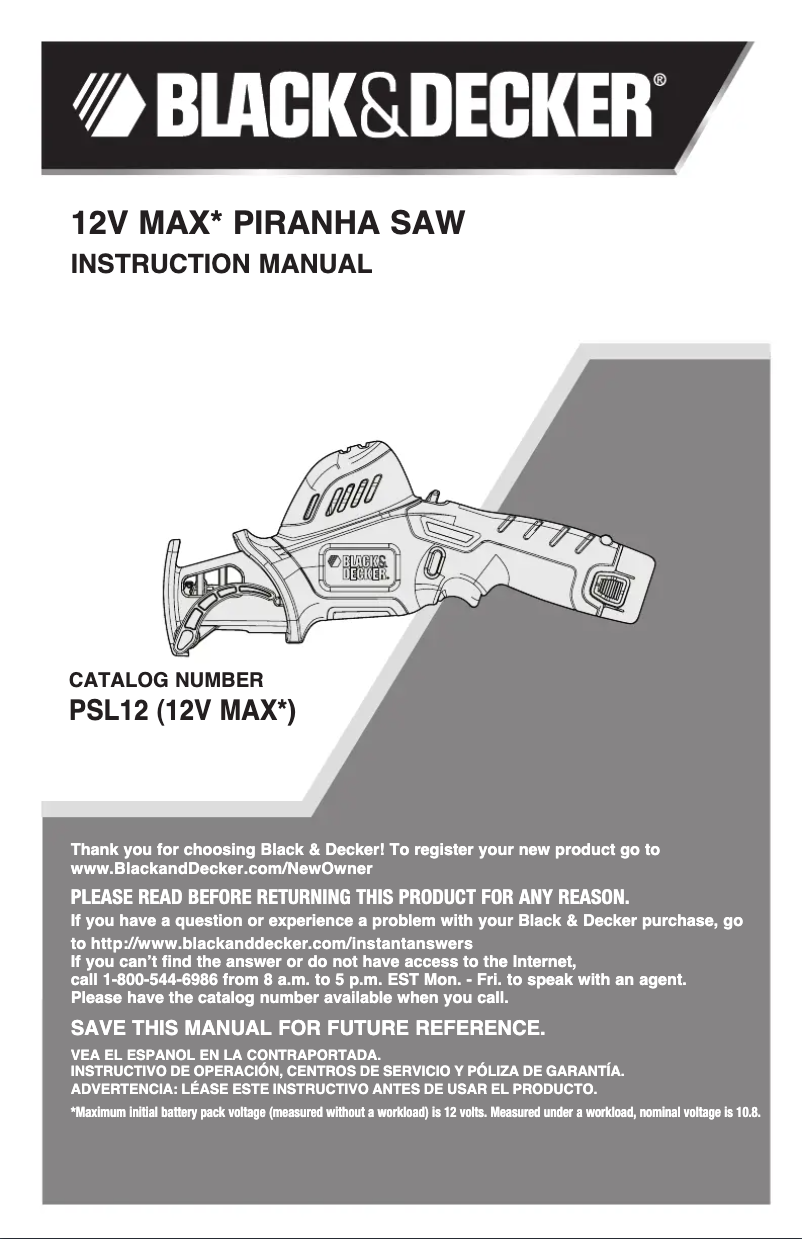 Image de la première page du manuel de l'appareil PSL12